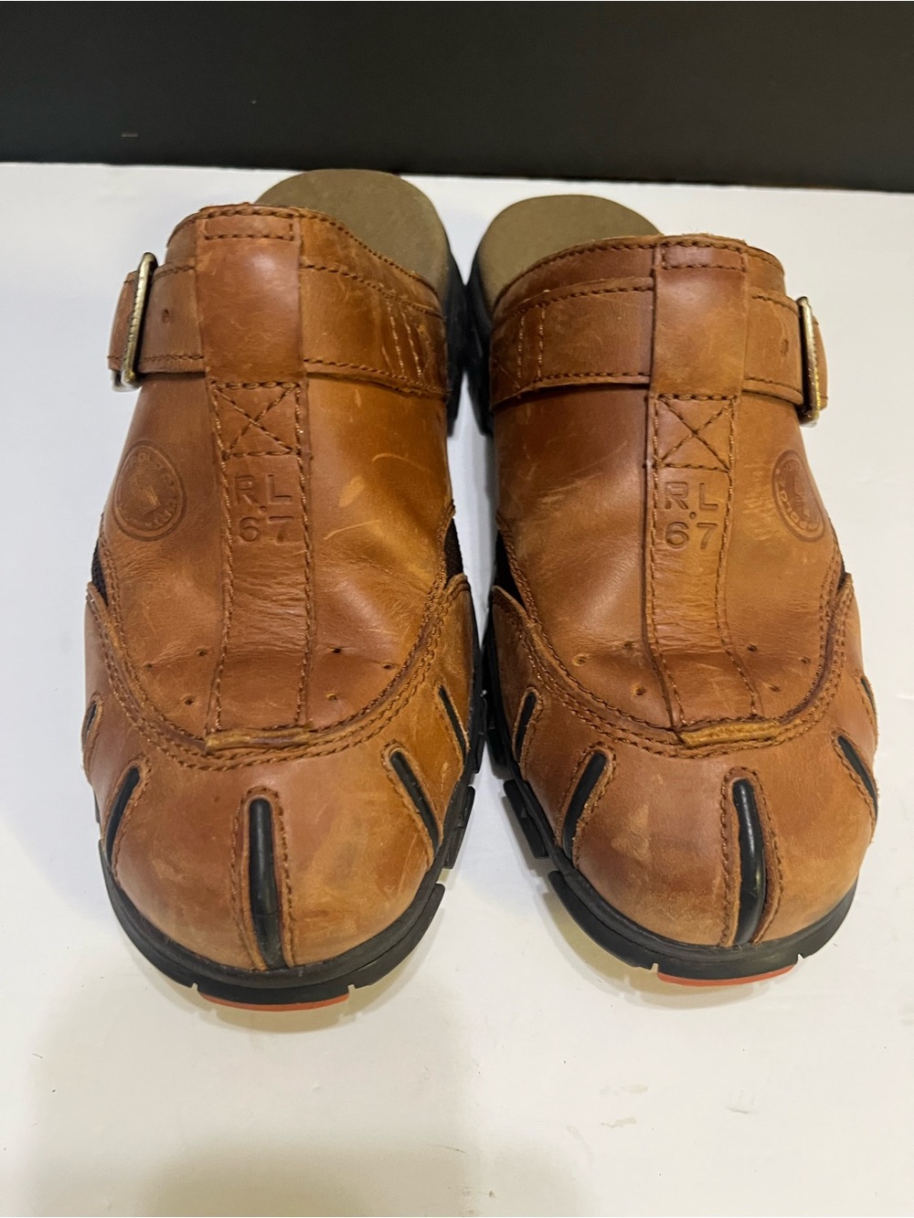 Polo by Ralph Lauren Tan Leather Slip-On Clogs